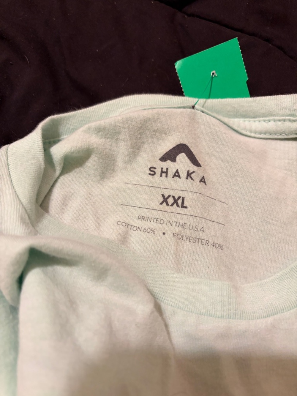 Shaka Short Sleeve Crewneck Tee in Light Mint - Picture 3 of 3